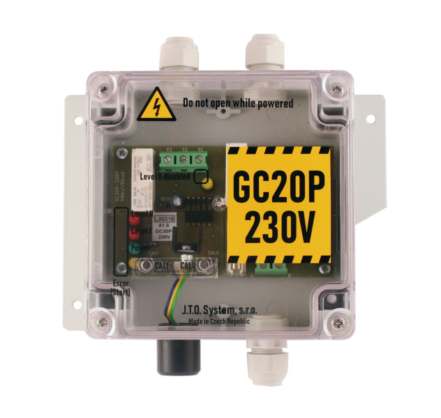 GC20P-230V dvoustupňový detektor - PB napájení 230V/výstup relé/elektronická kalibrace